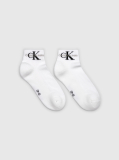 White Quarter Socks 2 Pack Monogram  Men