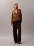 Brown Slim Fit Textured Stripe Blouse  Women
