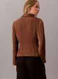 Brown Slim Fit Textured Stripe Blouse  Women
