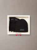 Black Pure Cotton Beanie and Gloves Set  Men