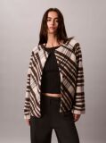 White Plaid Check Wool Blend Jacket  Women