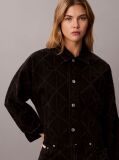 Black All-Over Logo Denim Jacket  Women