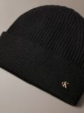 Black Wool Blend Scarf and Beanie Gift Set  Women