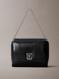 Black Padded Emblem Hardware Crossbody Bag  Women