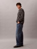 Grey Wool Blend Logo Jacquard Jumper  Men