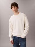 White Relaxed Cotton Monogram Jumper  Men