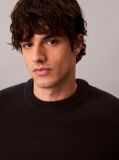 Black Pure Wool Monogram Jumper  Men