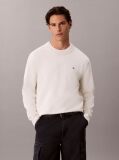 White Classic Cotton Monogram Jumper  Men