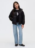 Black Kids' Hooded Logo Puffer Coat  Girls
