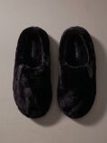 Black Faux Fur Slippers  Women