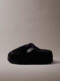 Black Faux Fur Slippers  Women