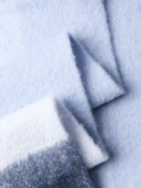 Blue Check Brushed Scarf With Wool  Men