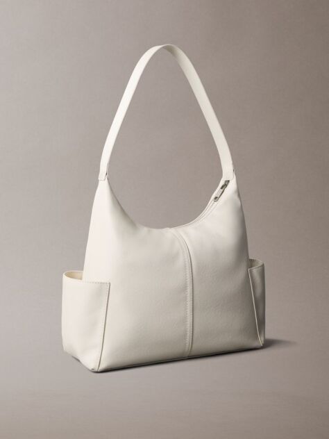White Debossed Monologo Pocket Shoulder Bag  Women