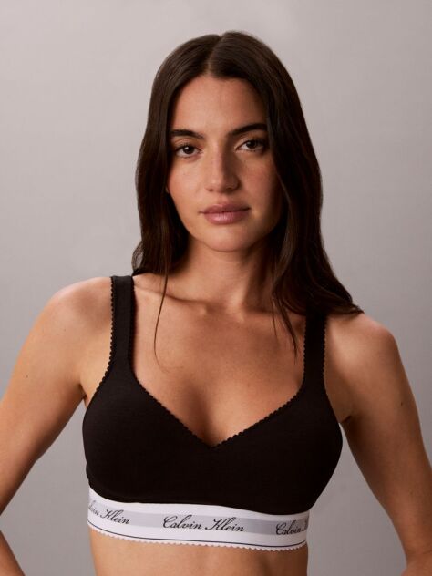 Black Lift Bralette - Icon Cotton Script  Women