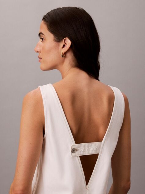 White Denim Shift Dress  Women