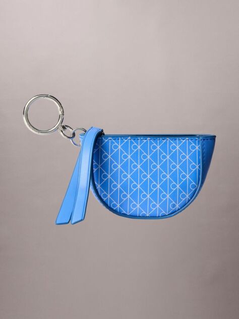 Blue Emblem Logo Mini Zip Pouch Bag Charm  Women