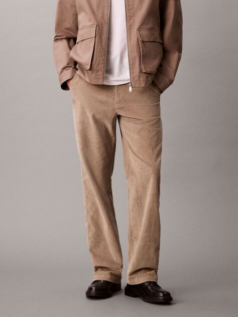 Khaki 90s Straight Corduroy Chino Pants  Men