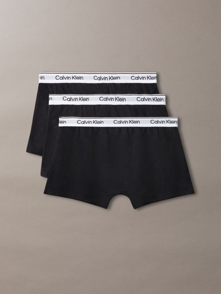 Black 3 Pack Boys Trunks - Icon Cotton Stretch  Boys