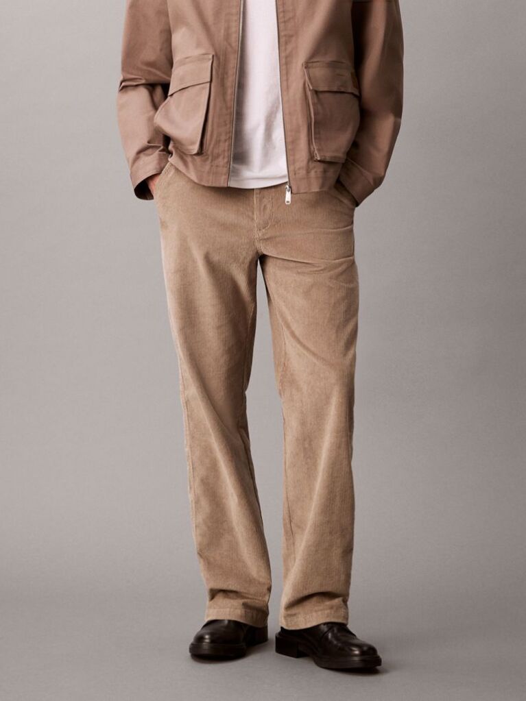 Khaki 90s Straight Corduroy Chino Pants  Men